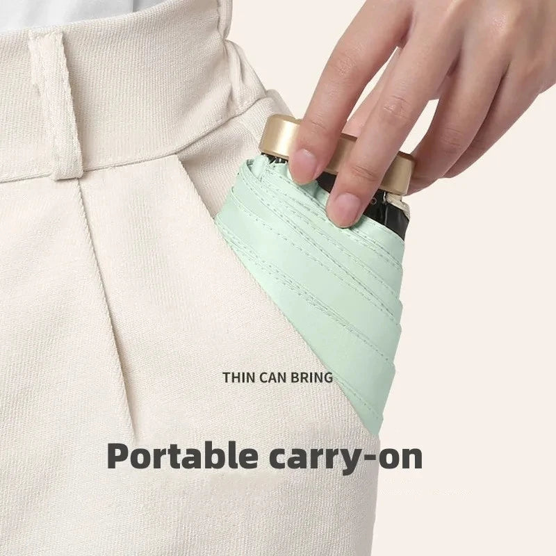 70 % Rabatt auf Mini-Sonnenschirm, kleiner Taschen-Regenschirm, Vinyl-Klappschirm, UV- und UV-Schutz, Sonnenschutz, Taschenschirm
