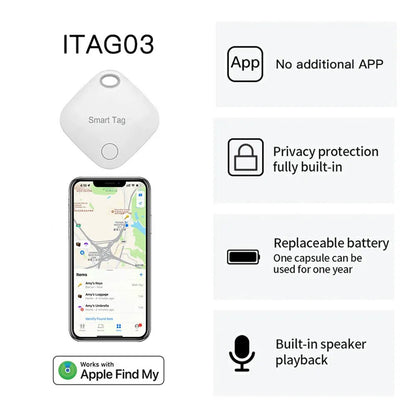 Bluetooth GPS Tracker for AirTag Replacement via Apple Bike Key Finder MFI Smart iTag