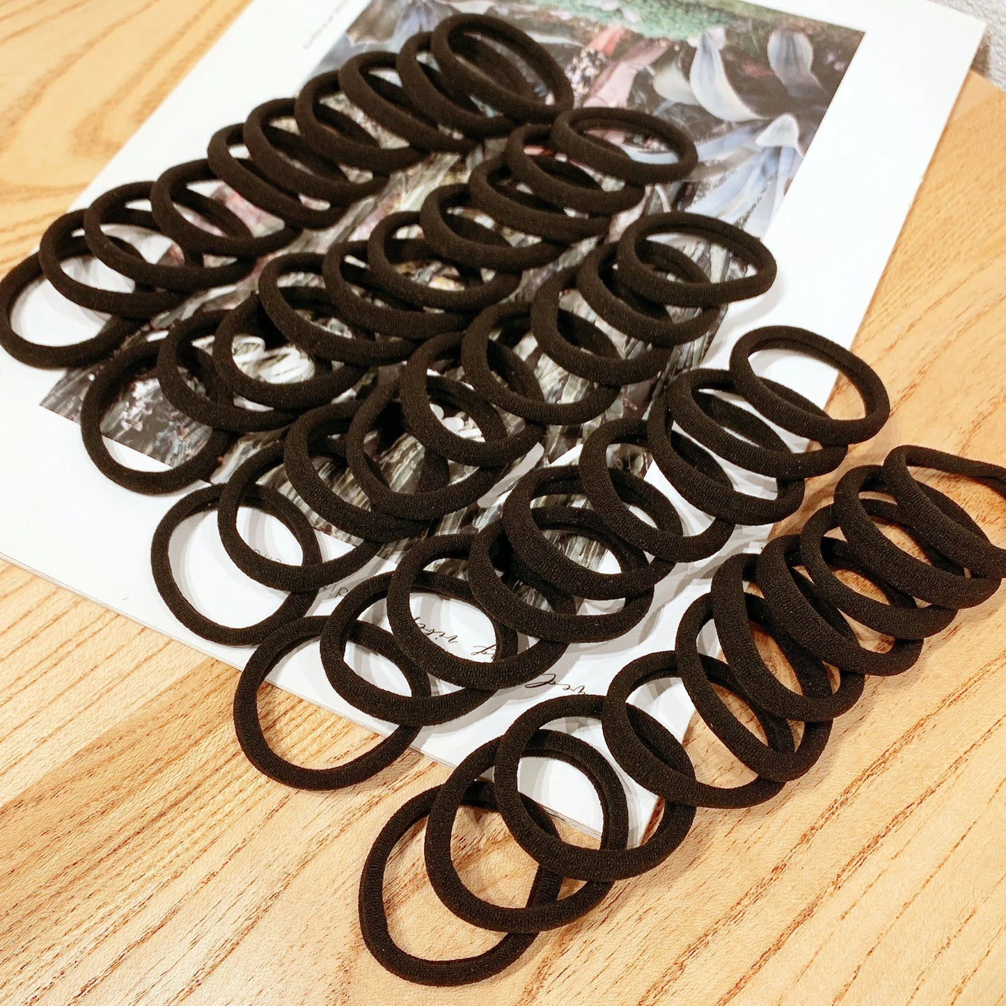 50/100 Stück schwarze Haarbänder für Frauen und Mädchen, Haarband, hochelastisches Gummiband, Haargummis, Pferdeschwanzhalter, Haargummis, Zubehör